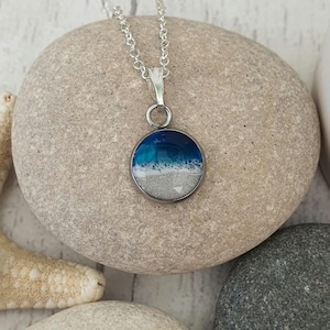 Handmade Beach Sand Necklace| Stainless Steel Coastal Pendant| Beach Lover Gift for Her