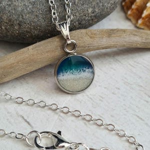 Handmade Beach Sand Necklace| Stainless Steel Coastal Pendant| Beach Lover Gift for Her