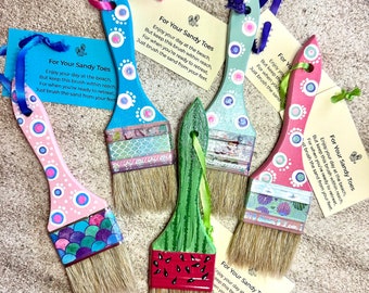 Beach Brush for Sandy Toes, Beach Wedding Favors, Bridal Shower Gifts, Beach Gear and Cars  - CAN BE PERSONALIZED!