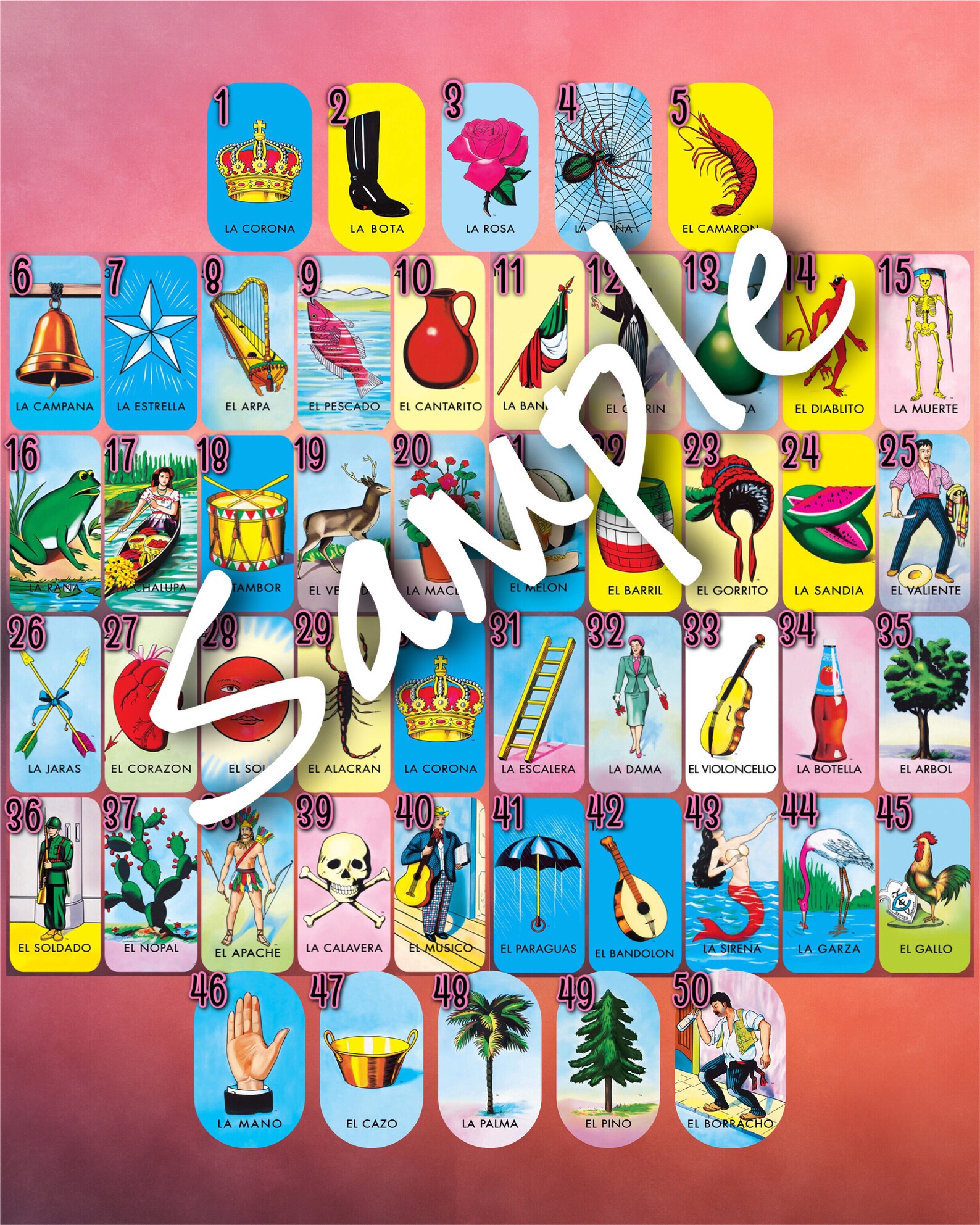 Loteria Board For Digital Use Etsy