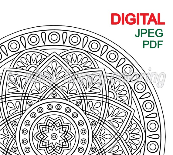 Stress Relieving Easy Mandala Coloring Pictures For Adults Etsy