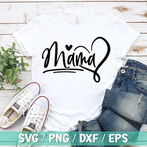 Mama SVG, Mama Shirt Design SVG, Mom SVG, Mother's Day Gift, Women's Shirt Design, Mama Cursive with Heart Svg