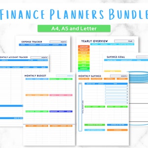 Planejador financeiro para impressão | Pacote de planejador financeiro | Planejador de orçamento para impressão | Planejador de poupança | Rastreador de despesas | Rastreador de conta