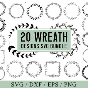 Wreath Monogram Svg, Wreath Svg, Wedding Wreath Svg, Floral Wreath Svg, Circle Svg, Commercial Use, Cricut and Silhouette Files.