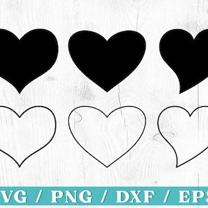 Heart Svg, Heart Png, Love Heart Svg, Heart Vector, Heart Bundle, Commercial Use, Heart Clipart, Cricut and Silhouette Files, Svg Cut File.