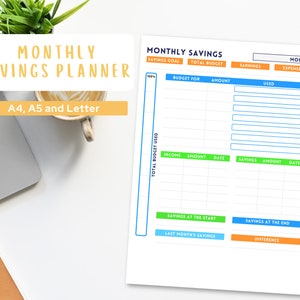 Savings Planner | Savings Planner Printable | Finance Planner | Budget Planner | Budget Binder | Budgeting Planner