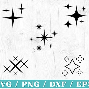Sparkle Stars Svg, Star Svg, Sparkle Svg, Svg Files, Commercial Use, Cricut and Silhouette Files, Svg Cut File, Digital Download.