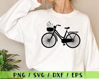 Fahrrad Svg, Fahrrad Svg, Vintage Fahrrad Svg, Fahrrad svg, Fahrrad mit Korb Svg, Retro Fahrrad svg, Cut File für Cricut und Silhouette