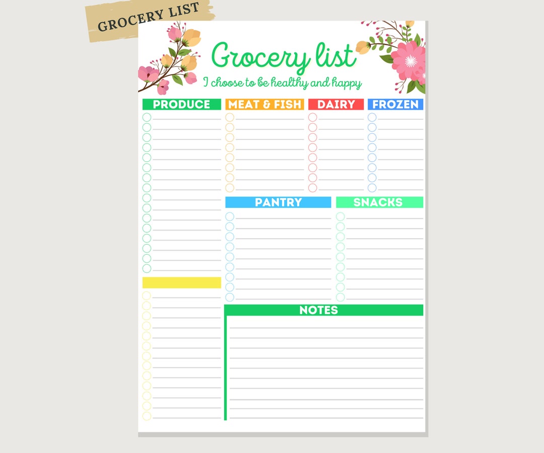Grocery List Printable, Grocery List, Life Planner, Meal Planner, Meal ...