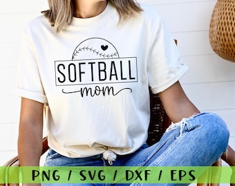 Softball Mom Svg, Softball Mom Shirt Svg, Softball Mom Shirt Png, Softballl Mama Svg, Cut Files For Cricut and Silhouette
