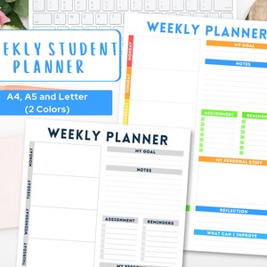 Student Planner | Student Weekly Planner | Student Planner Printable | Student Planner 2021 | Instant Download | PDF