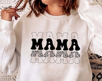 Retro Mama Svg, Mama Svg, Mom Life Svg, Leopard Mama Svg, Mama clipart, Leopard Png, Mama Png, Svg, Dxf, Eps, Cricut and Silhouette