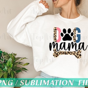 Dog Bone Mama Png, Half Leopard Bone, PNG File for Sublimation Or Print, Fur Mama, Dog Mom, Funny Dog Designs, Dog Quotes, Cheetah Bone Mama