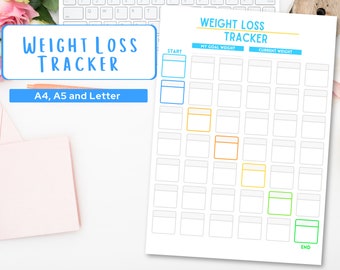 Weight Loss Tracker | Weight Loss Planner | Weight Loss Chart | Weight Loss Tracker Printable | Instant Download | PDF