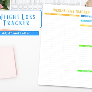 Weight Loss Tracker Printable | Weight Loss Tracker | Weight Loss Planner | Weight Loss Chart | Instant Download | PDF