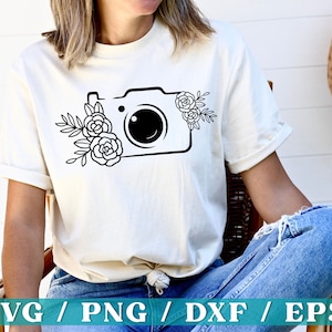 Camera SVG, Photographer Shirt svg, Photographer SVG, Photography SVG, Floral Svg, selfie svg, Cricut Cut Files