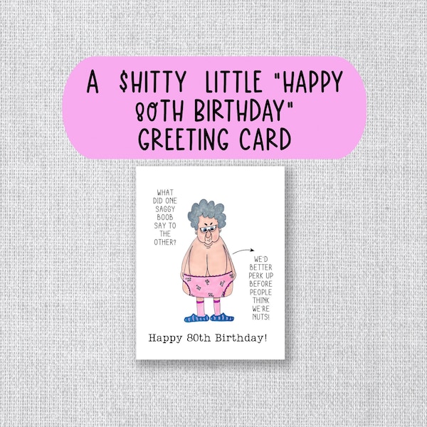 80th Birthday, 80th Birthday Card, Pairs Great with 80th Birthday Gifts and Funny Prank Gift, Old Age Gag Gift, Cheers to 80 Years Party