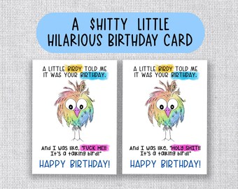 A Little Birdy Told me it was your Birthday | Hilarious Birthday Card | Original Artist Design Card | Witty Birthday Humor for Anyone