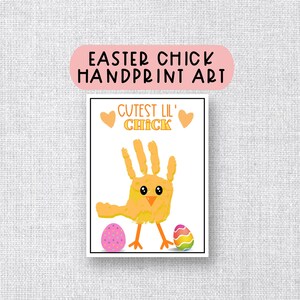 BABY TODDLER HANDPRINT Easter Cutest Little Chick Keepsake Digital Download Art Print,  Baby Handprint Easter Decor Art Craft