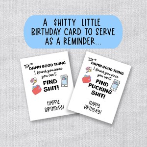 Ouderdom Gag Gift of Prank Gift/Card / Funny Birthday Card / Woordspeling Verjaardagskaart / 40e, 50e, 60e, 70e, 80e verjaardag / Cant Find Shit