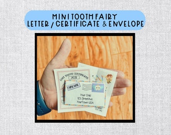 Mini Tooth Fairy Letter Set: Certificate & Envelope (Digital Download ONLY - must print at home)