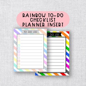 Rainbow To-Do List Printable: Daily Checklist Planner (PDF, Digital Download)