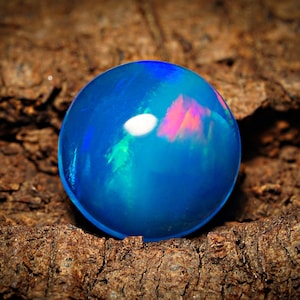 Ethiopian Opal Smooth Round Shape Cabochon / Dyed Blue Paraiba Opal Cabochon Gemstone | semi precious stone