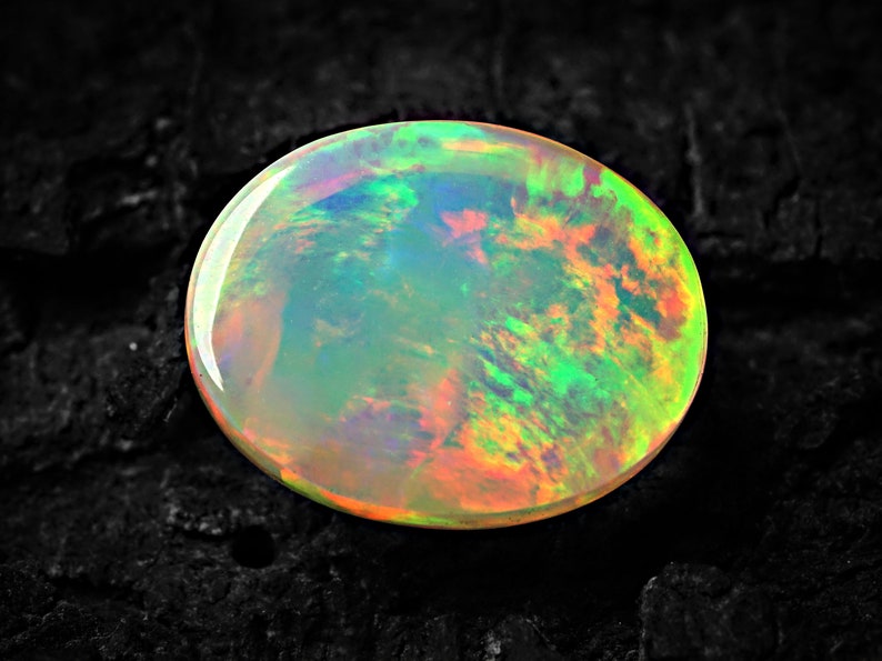 AAA grade opal Ethiopian welo opal loose white opal gemstone opal cabochon 10x8mm oval October birthstone image 3