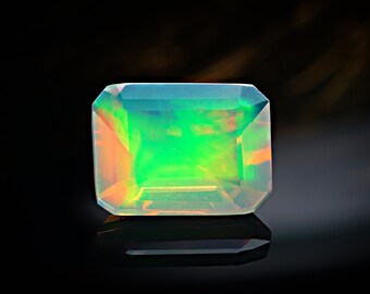 Opale Brute Naturelle D'Éthiopie 1,21 Carat – Blanche, Jaune Et Multicolore – Pierre Ovale Unique, Sans Traitement !