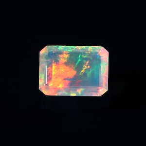 Natural Ethiopian Welo Opal Faceted Octagon Cut Loose Gemstone 8x6mm, Semi Precious Stone