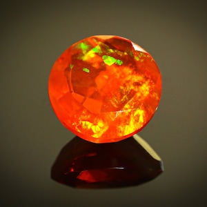 6mm AAA Grade Orange Opal , Multi Fire Opal Faceted Round Cut , Orange Opal Cut Stone , Ethiopian Orange Faceted Opal