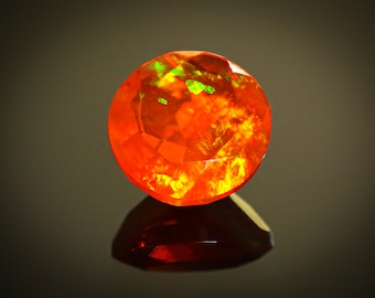 Opale orange de 6 mm de qualité AAA, opale de feu multi-facettes rondes, opale orange taillée, opale orange à facettes d'Éthiopie