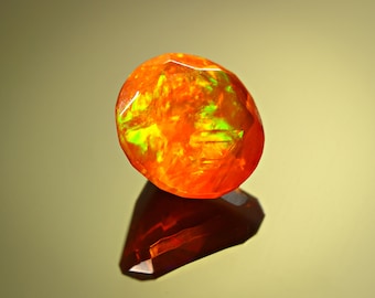 Faceted Orange Opal Healing Crystal for Jewelry Making Ethiopian