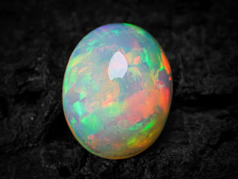 AAA grade opal Ethiopian welo opal loose white opal gemstone opal cabochon 10x8mm oval October birthstone image 1
