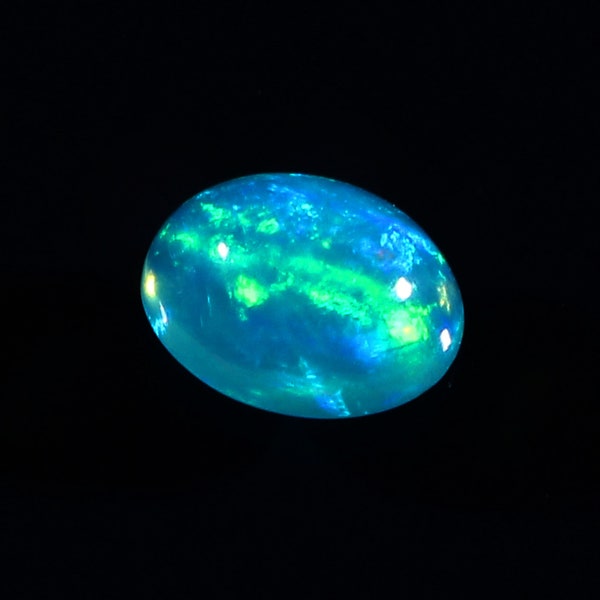AAA grade opal - Ethiopian welo opal - Paraiba opal - loose sky blue opal gemstone - opal 7x5mm oval cabochon - October birthstone