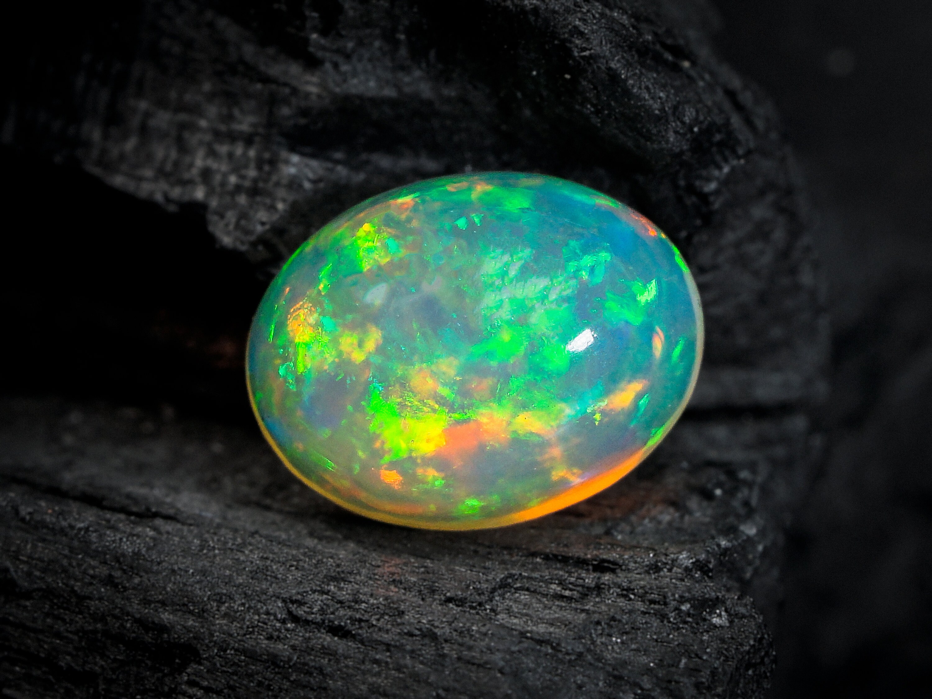 Ethiopian Opal Oval Cabochon Loose Gemstone, Semi Precious Stone - S26E60
