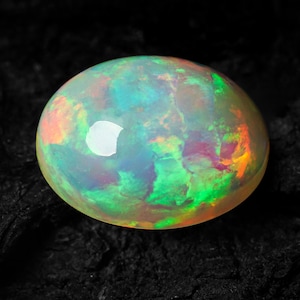 AAA grade opal Ethiopian welo opal loose white opal gemstone opal cabochon 10x8mm oval October birthstone image 2