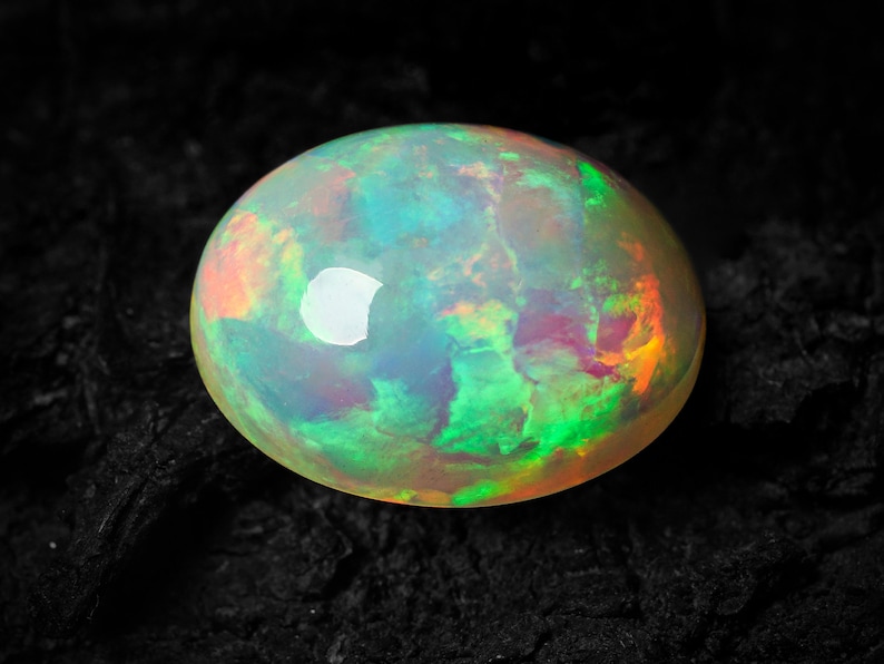 AAA grade opal Ethiopian welo opal loose white opal gemstone opal cabochon 10x8mm oval October birthstone image 2