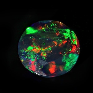 8mm AAA Grade Faceted Opal , Smocked Black Opal , Multi Fire Black Opal Faceted Cut , Black Opal Cut Stone , Ethiopian Black Faceted Opal