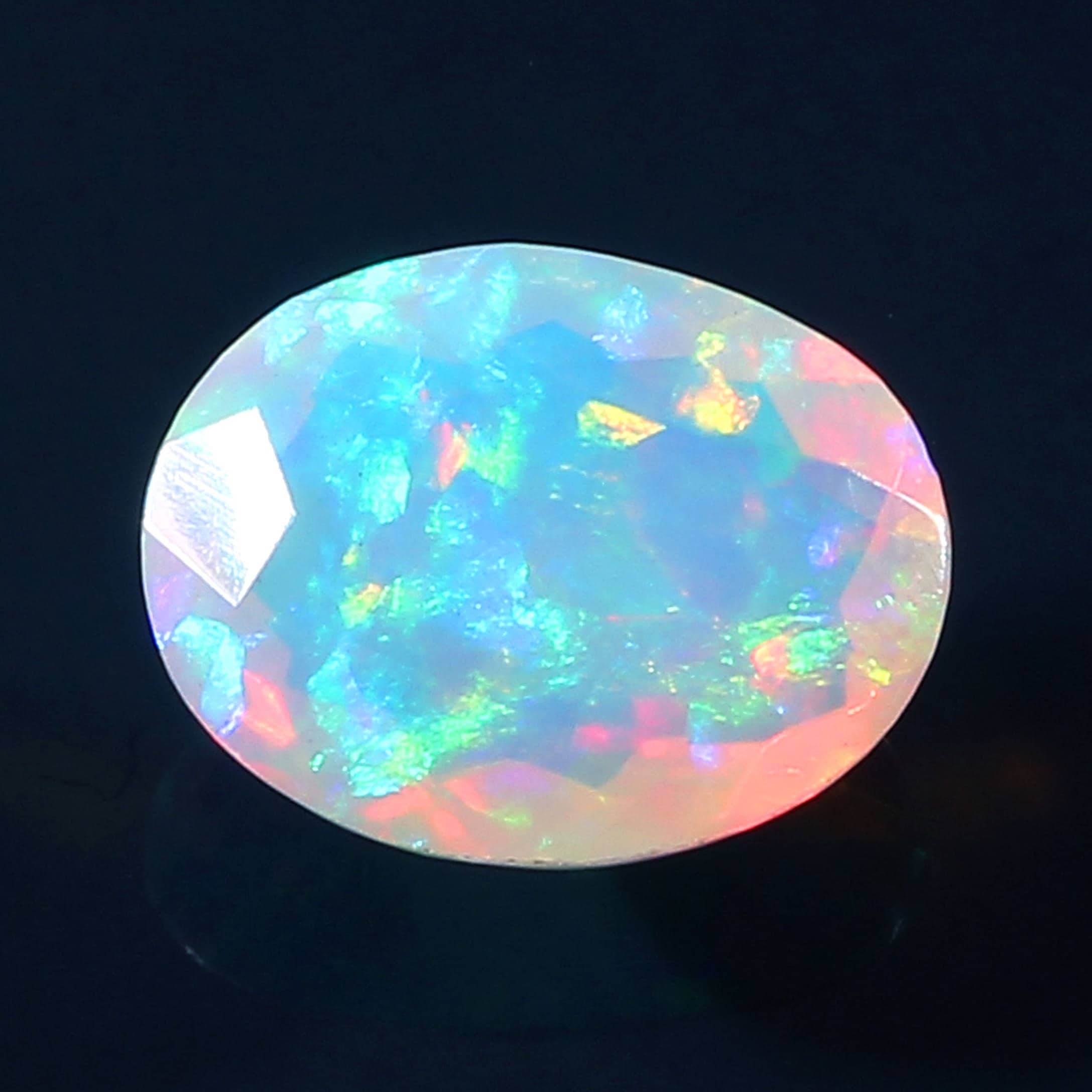 Aaa Grade Faceted White Opal Natural Welo Opal Multi Fire Etsy