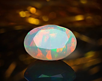 AAA Grade Ethiopian Opal, Ethiopian Faceted Opal Gemstone, Oval Shape 8x6mm Ethiopian Opal Stone, Natural Ethiopian Opal Faceted Gemstone