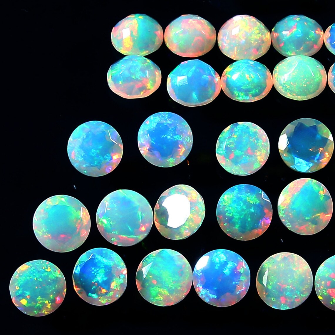 8MM Round Faceted Opal AAA Grade Faceted White Opal Etsy