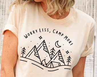 Camping Shirt Naturliebhaber Shirt Wandern Tshirt Abenteuer Shirt Geschenk für sie glücklich Camper Shirt Naturliebhaber Geschenk Wandern Shirt Camper Shirt