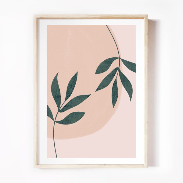 Abstract Art, Boho Art, Leaf Art, Digital Dowload, Nature Art, Boho Decor, Tropical Art, Abstract Print, Boho, Room Decor, Wall Art, Art