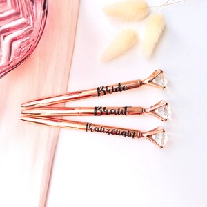 Ballpoint pen personalized with name | Color rose gold | Color Gold | Color silver | Diamond pen | Pen with name