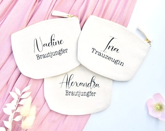 Gift for maid of honour, bridesmaid, mother of the bride | Personalized with name & office | Clutch I casual handbag | Cosmetic bag