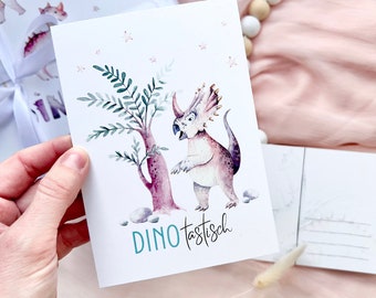 Karte DINOtastisch |Geburtstagskarte | Einladungskarte | Grußkarte | Postkarte DinA6 | Geschenkanhänger | Dino Freunde | inklusive Umschlag
