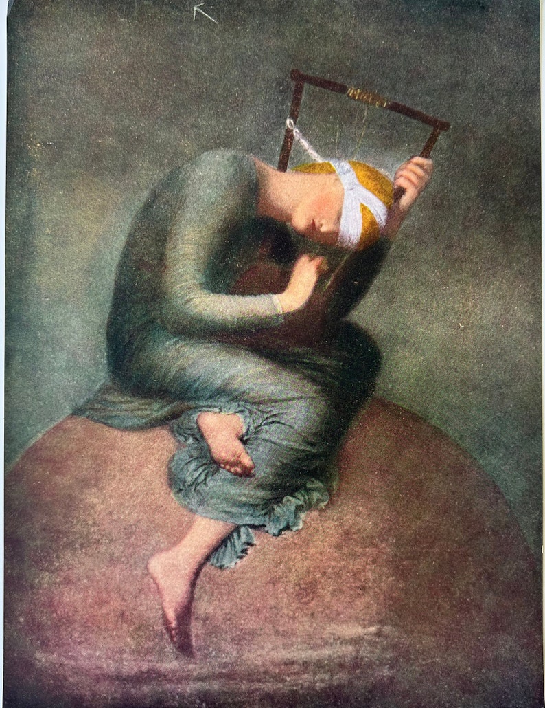 Original Vintage George Frederic Watts Art Print 'hope', 16x12 ...