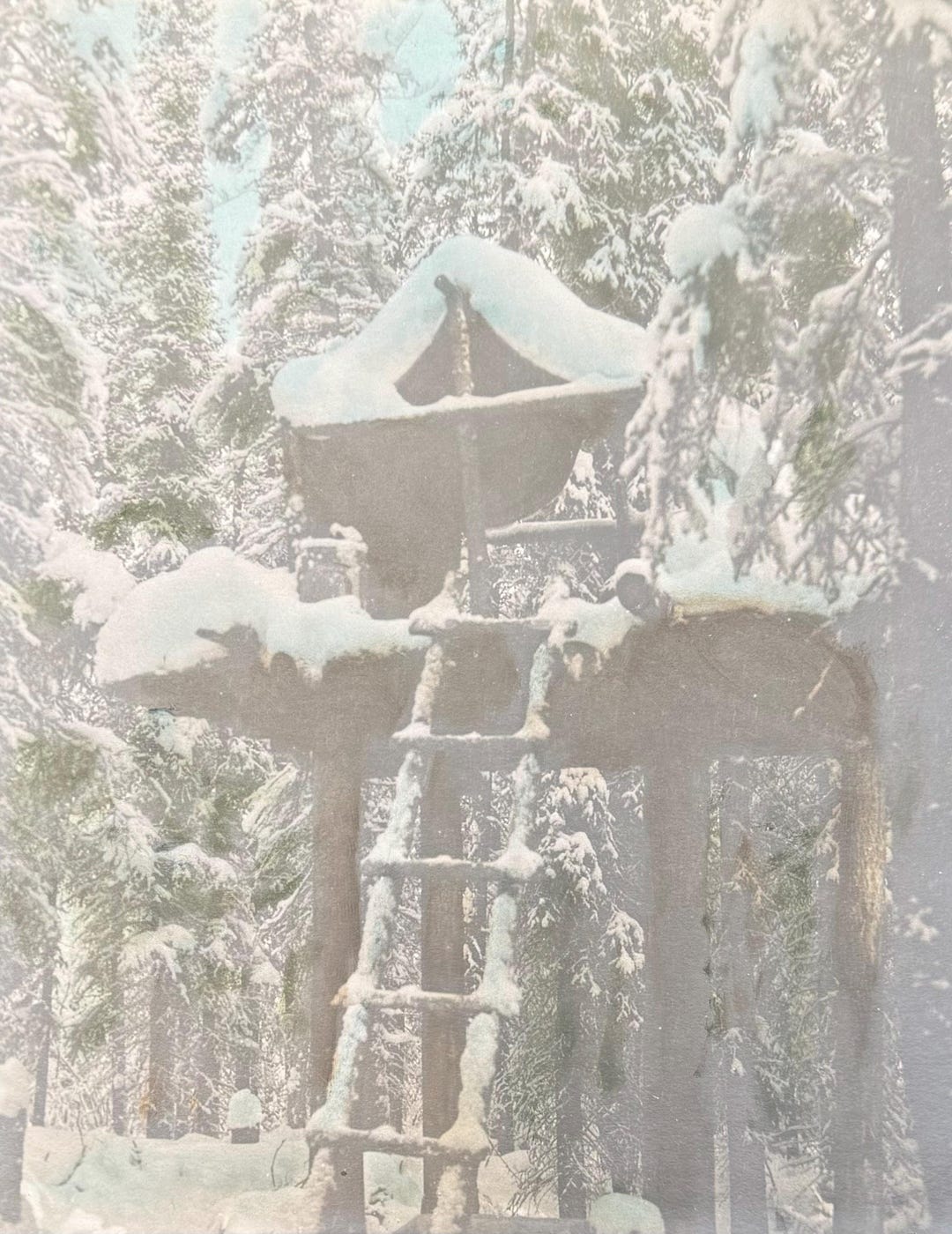 Vintage Winter 9.5x7.5 Snow Scene Print, Rustic Cabin Wall Art - Etsy
