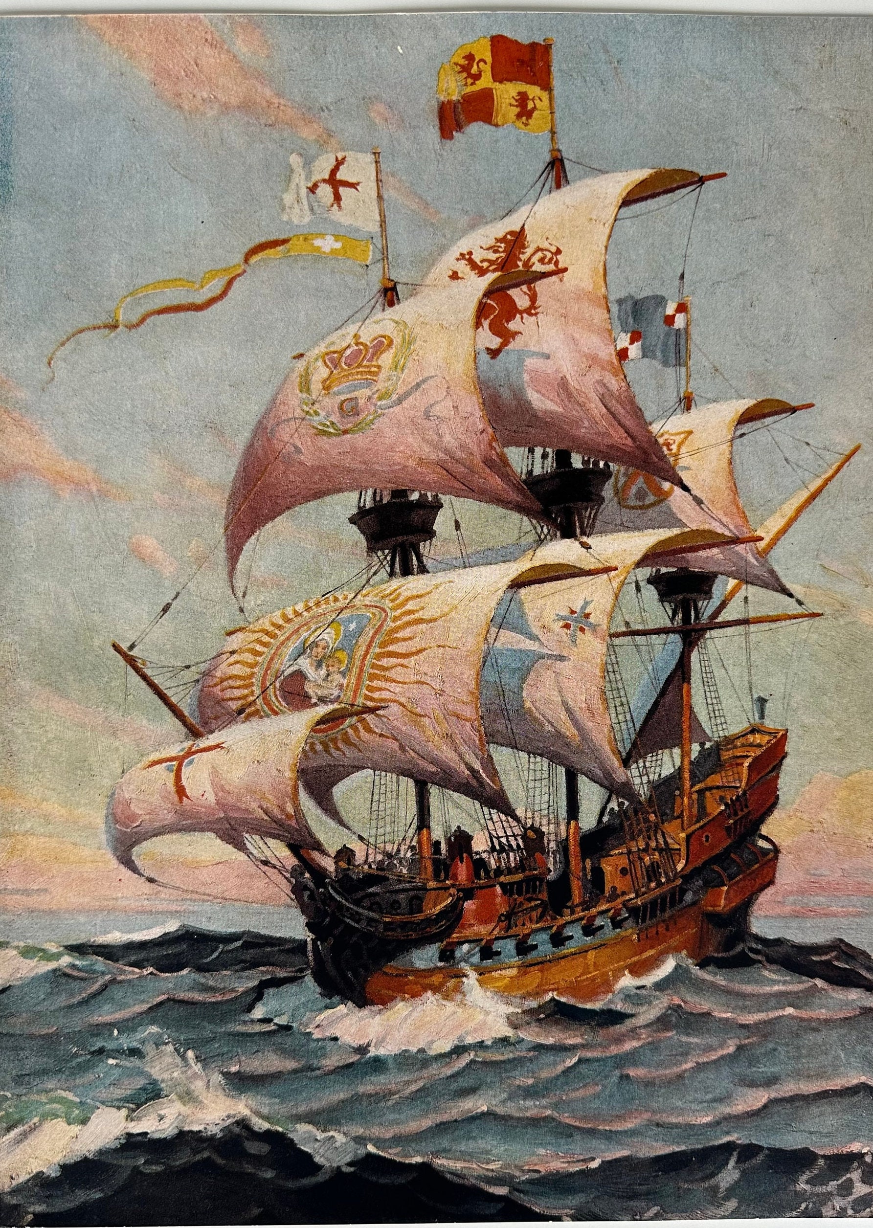 Vintage Galleon Ship Print – 12x16 Nautical Maritime Wall Art - Etsy